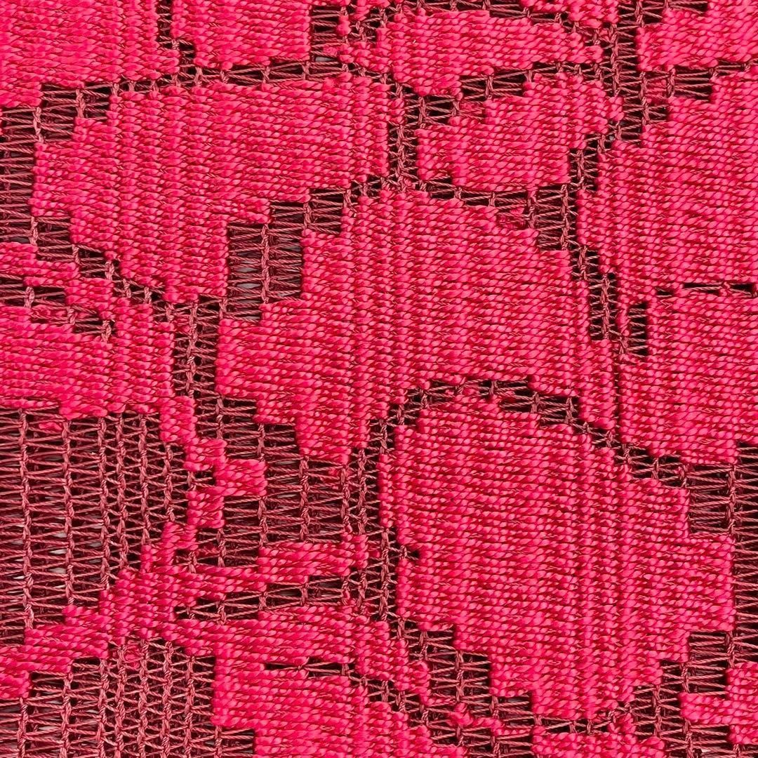 夏帯 名古屋帯 羅 赤い花柄模様 海老色 O-3780 - メルカリ 