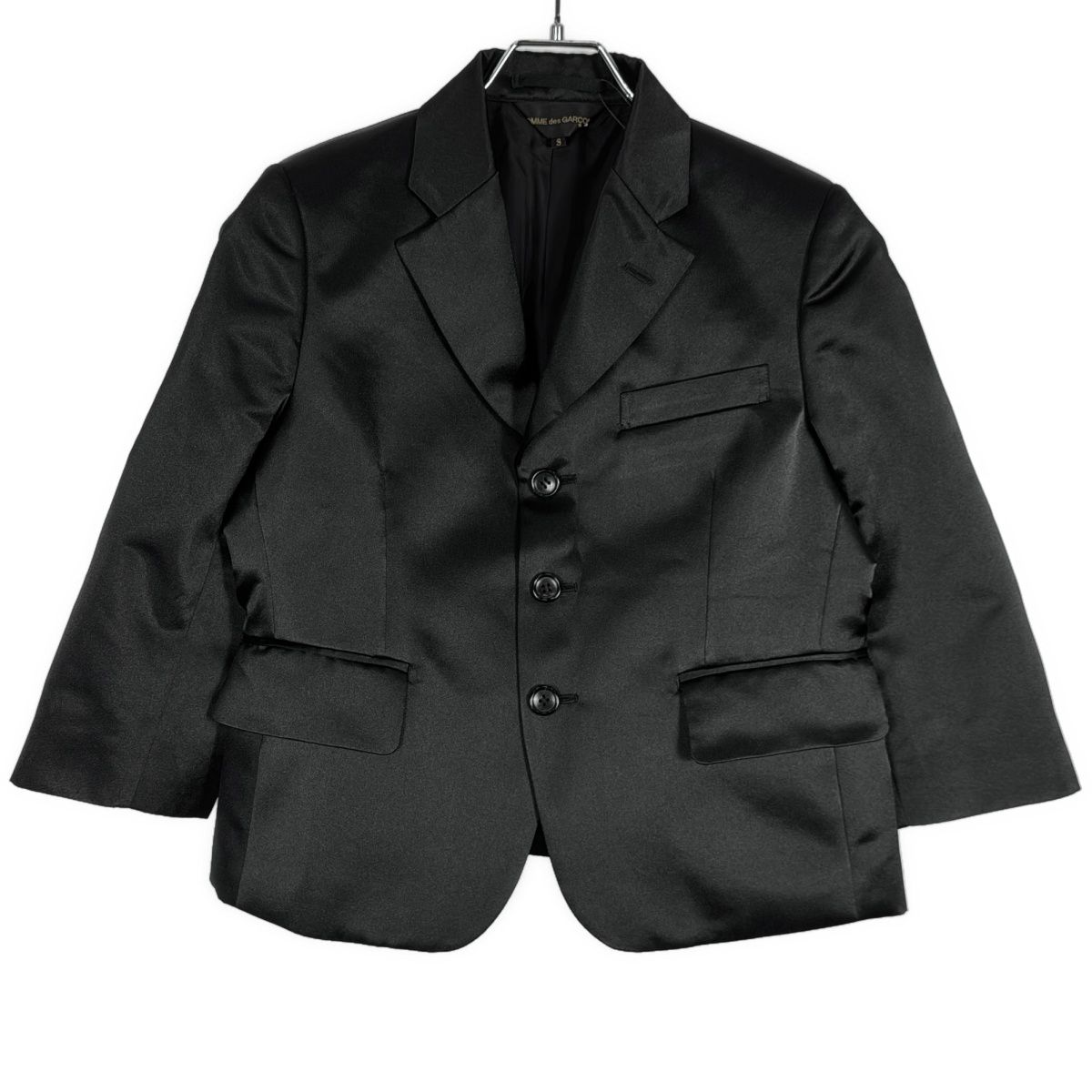 COMME des GARCONS - COMME des GARCONS コムデギャルソン 19AW ポリエステル3Bサテンジャケット GD-J037 ブラック S COMME des GARCONS コムデギャルソン 19AW ポリエステル3Bサテン