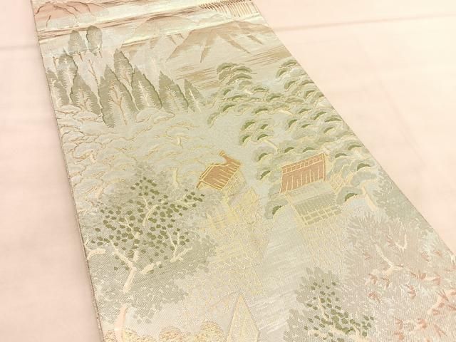 平和屋着物◎佐賀錦 六通柄袋帯 洛桐錦 風景文 九百錦 金糸 正絹