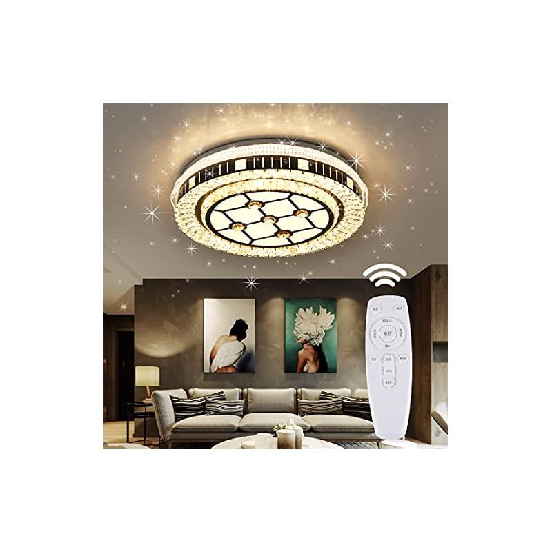 LED シーリングライト 水晶LEDライト 欧風 シーリングライト 45W 8~10畳 無段階調光調色タイプ 常夜灯 モード メモリ機能 LED 照明器具 電球色 昼光色 3000k-6000k 北欧 和風 和室天井 玄関 門灯 廊下 和室 照明 おしゃれ 1