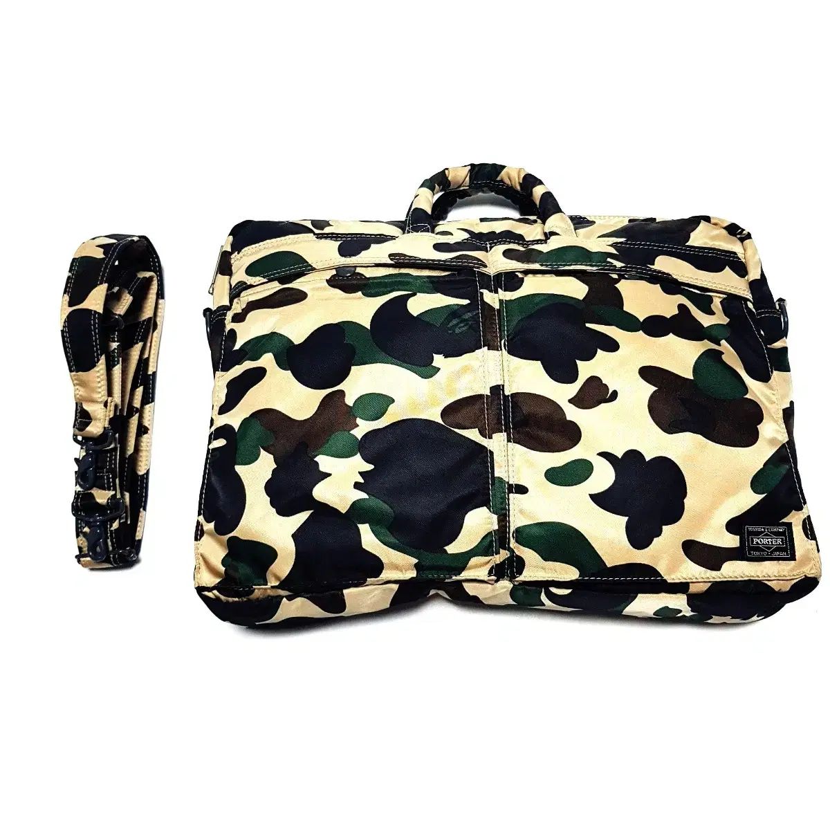 エイプ x ポーター3WAYブリーフケース黄カモ APE×PORTER 1st camo 3WAY