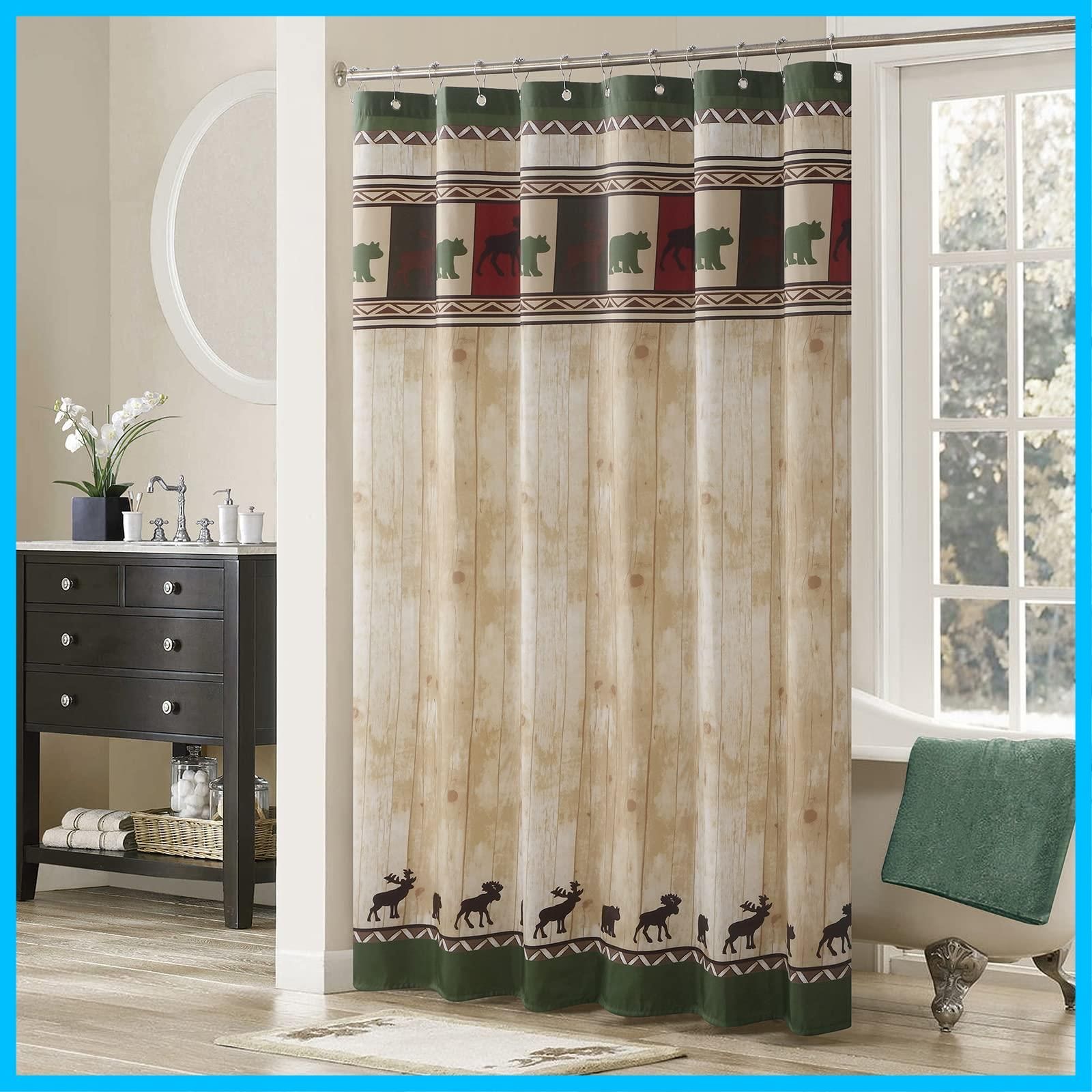 数量 H 幅183CM×高さ200CM 78 x W シャワーカーテン ポリエステル加工油は水防カビ浴カーテン 布芸プリントはカーテン 72 Woodland DESIGN DS