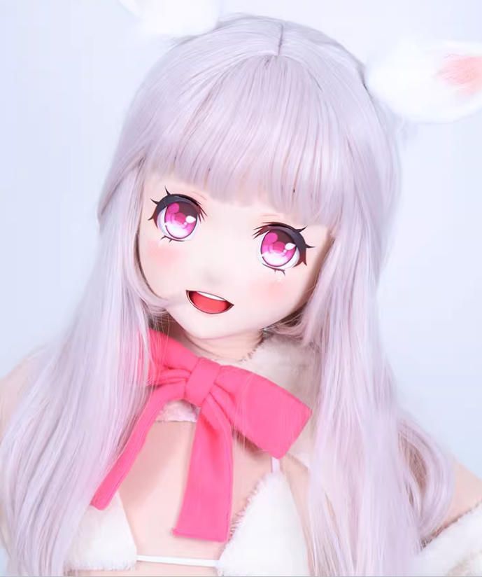 3|4マスク カツラ付き NO.1160 ドール ヘッドロリータ人形 コスプレ 全頭面 変身 仮装 着ぐるみ 二次元 コスチューム