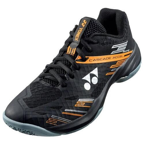 【新品・5営業日で発送】YONEX ヨネックス パワークッションカスケードアクセルワイド (SHBCA1W) 色 : ブラック／オレンジ サイズ : 24.5 