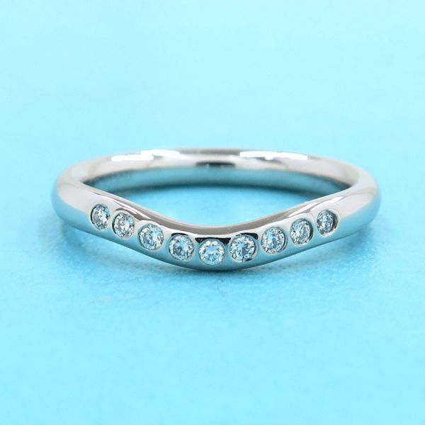 ティファニー カーブドバンドリング/ダイヤ9P#4 【無料ギフト  