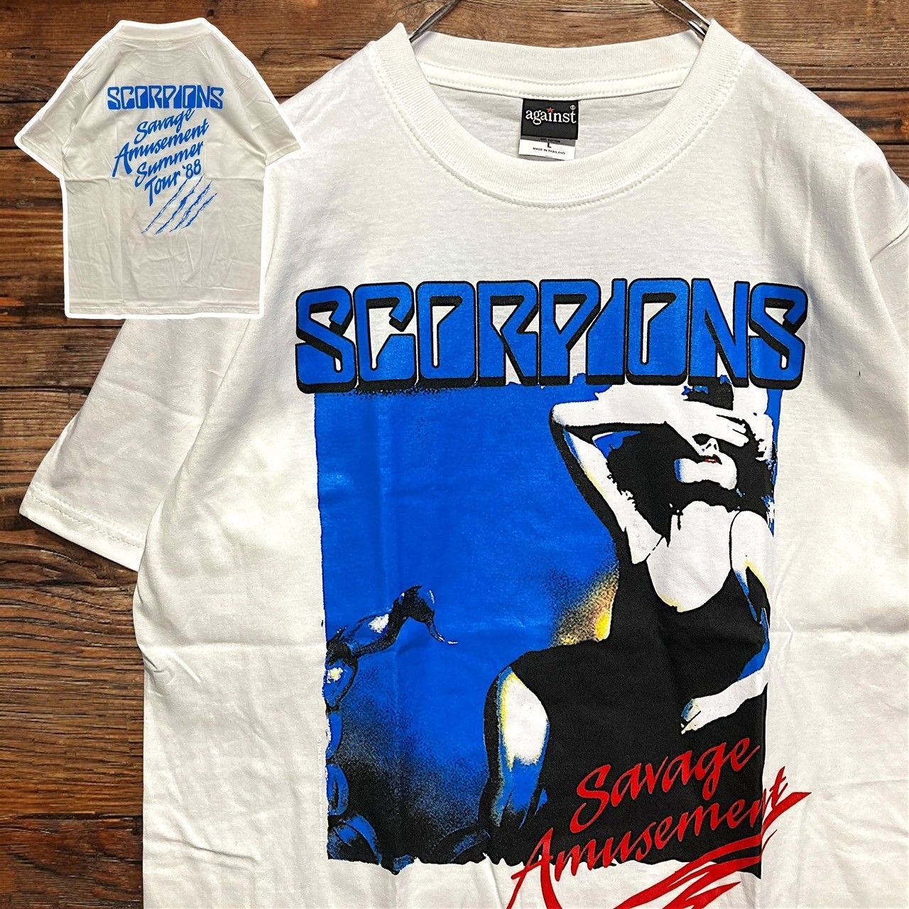 スコーピオンズ SCORPIONS 白 バンド Tシャツ tee ティーシャツ ロック