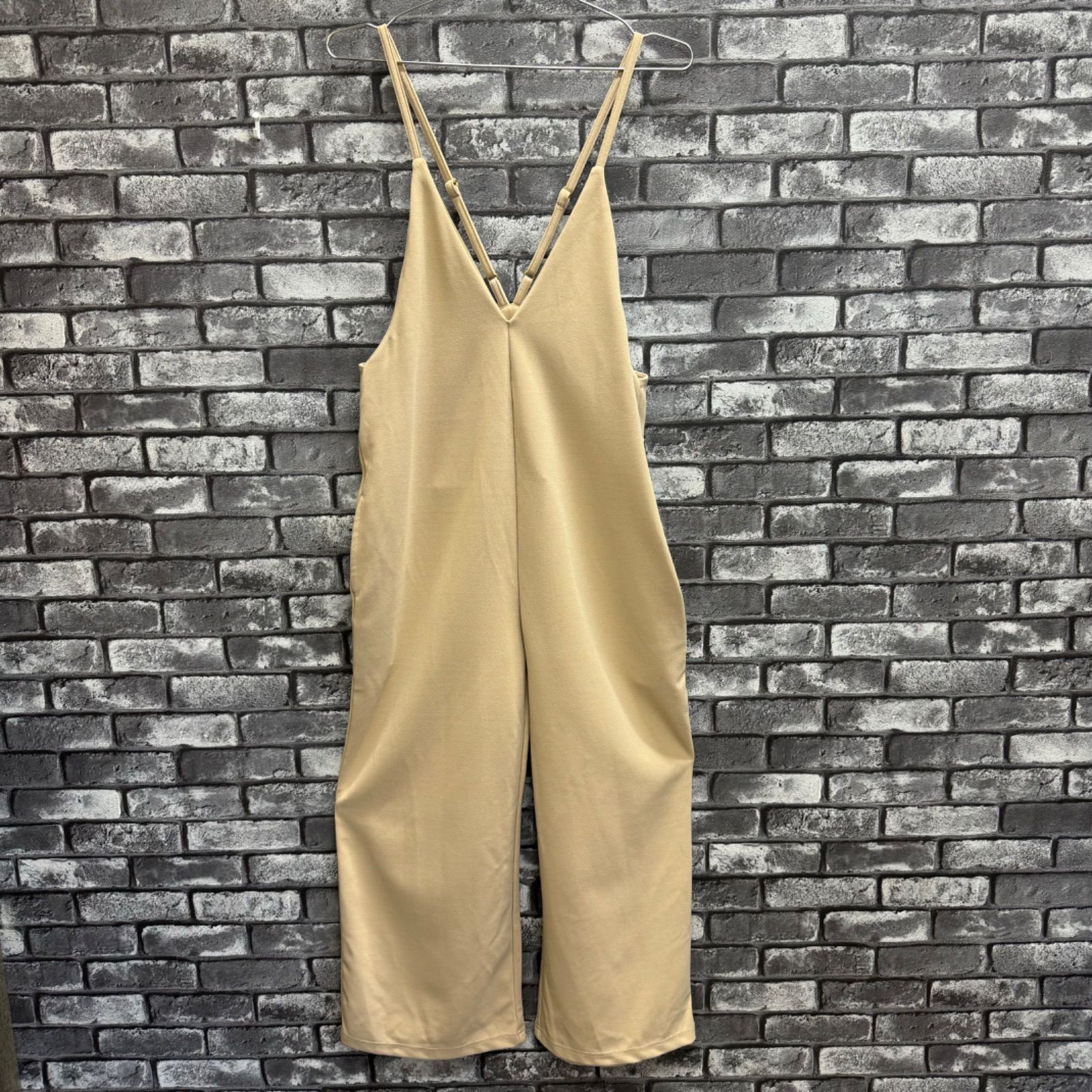 used items】 レディース サロペット オーバーオール パンツ ベージュ 