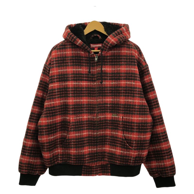 Supreme 23FW Plaid Wool Hooded Work Jacket サイズL レッド シュプリーム 19