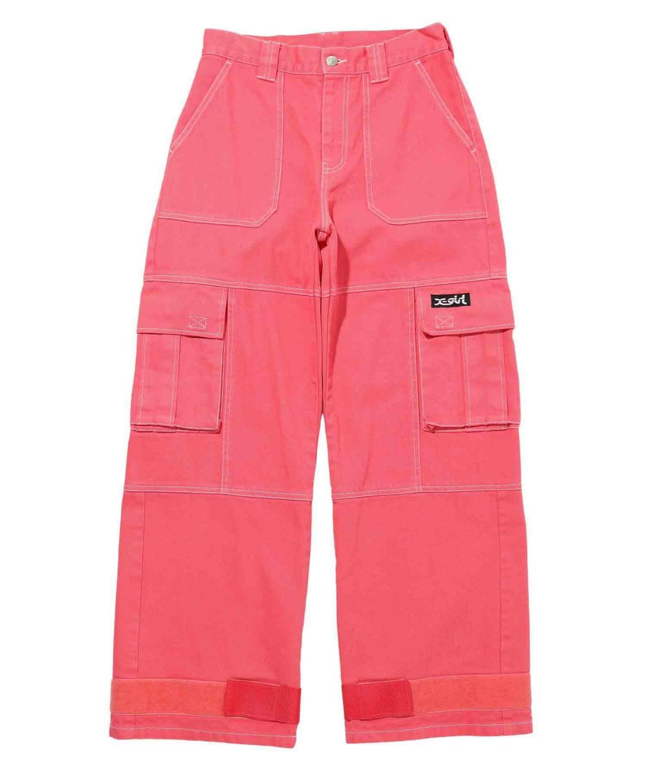XS_ピンク エックスガール カジュアルパンツ ADJUSTABLE HEM CARGO PANTS レディース PINK