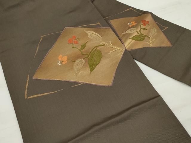平和屋着物○九寸名古屋帯 絞り 枝花 金彩 正絹 逸品 DAAZ2290op