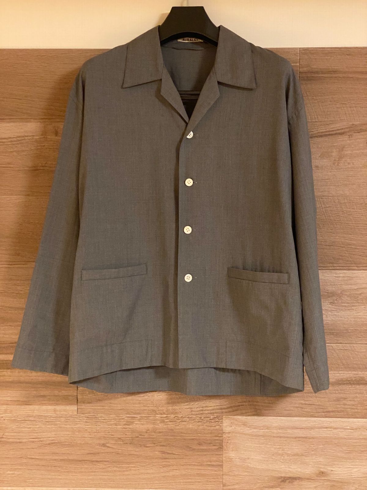 AURALEE オーラリー WOOLSILK シャツ ジャケット オーラリー AURALEE 22AW SHETLAND WOOL ORGANIC COTTON WOVEN