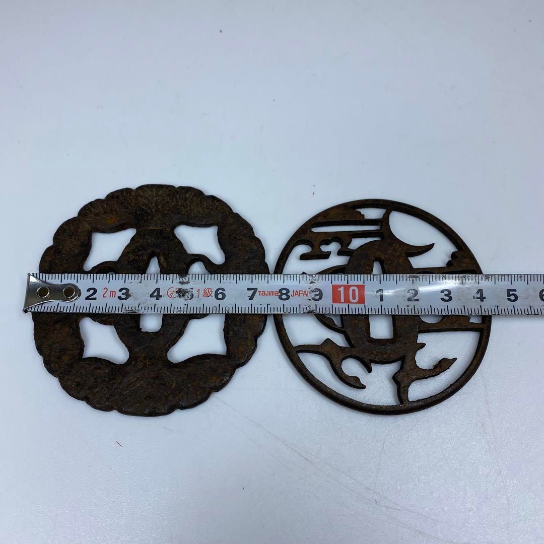 a5 大鐔 鉄鐔 多数の刻印 天法鐔？ 新物刀装具 鍔（Tsuba）の商品一覧