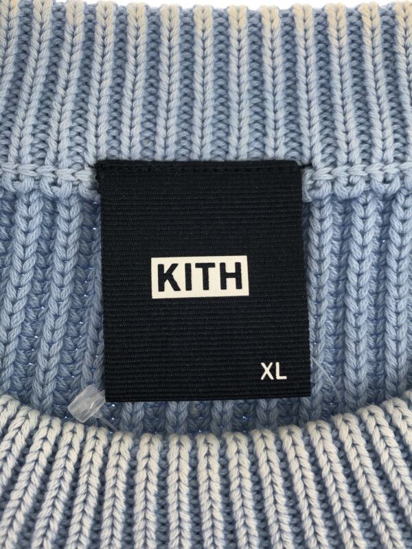 KITH キス 23SS Garment Dyed Meyer Knit Crewneck  クルーネックニットセーター ブルー XL