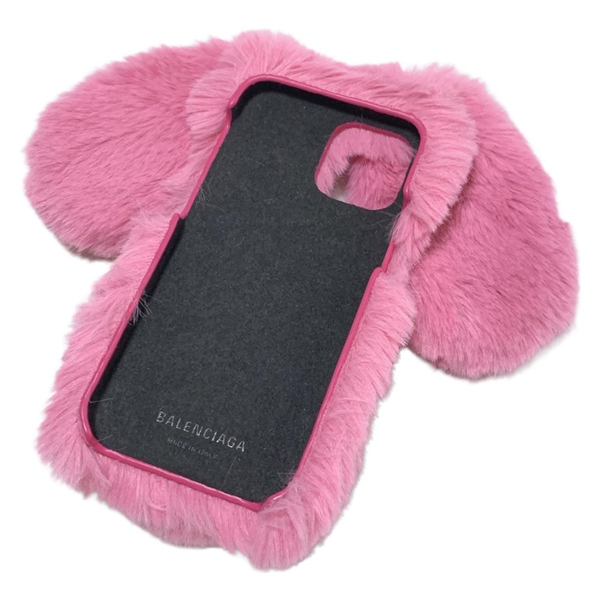 BALENCIAGA バレンシアガ 携帯電話ケース - 664663 ピンク iPhoneケース iPhone12 12PRO うさぎ ファー