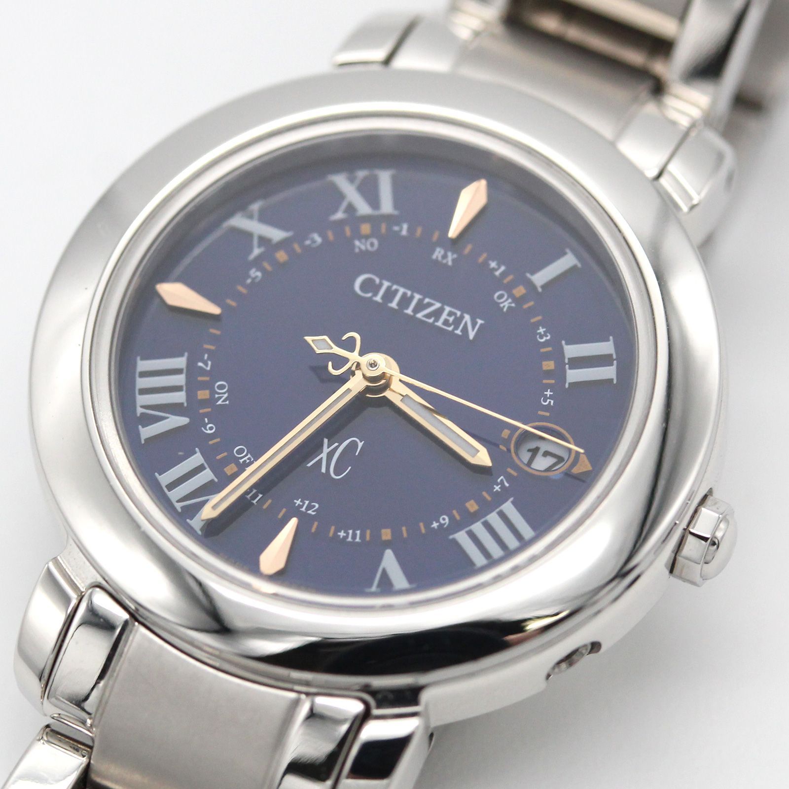 【極美品】 シチズン CITIZEN XC クロスシー ES9440-51 エコ・ドライブ電波 レディース　腕時計　ウォッチ　A05242