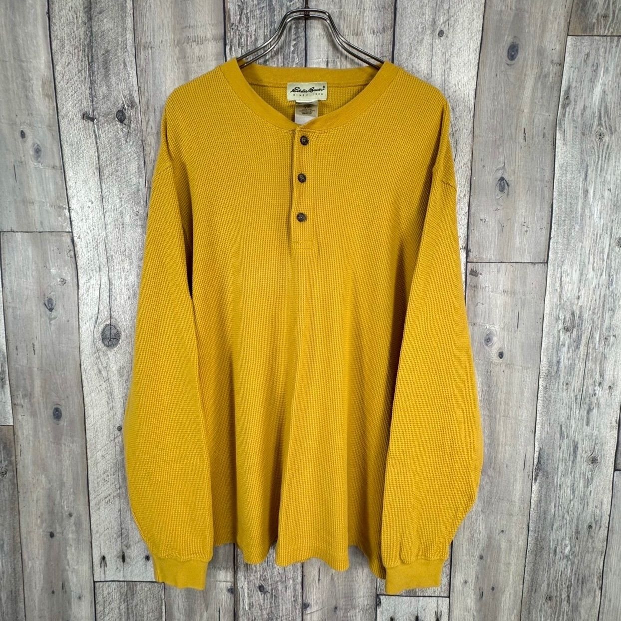 00s エディーバウアー サーマル ヘンリーネックシャツ ワッフル 長袖