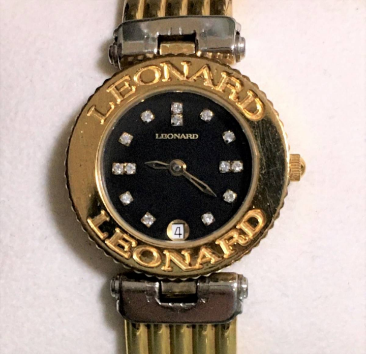 稼動品★LEONARD/レオナール★18KGP★QZ★レディース腕時計★スイス製