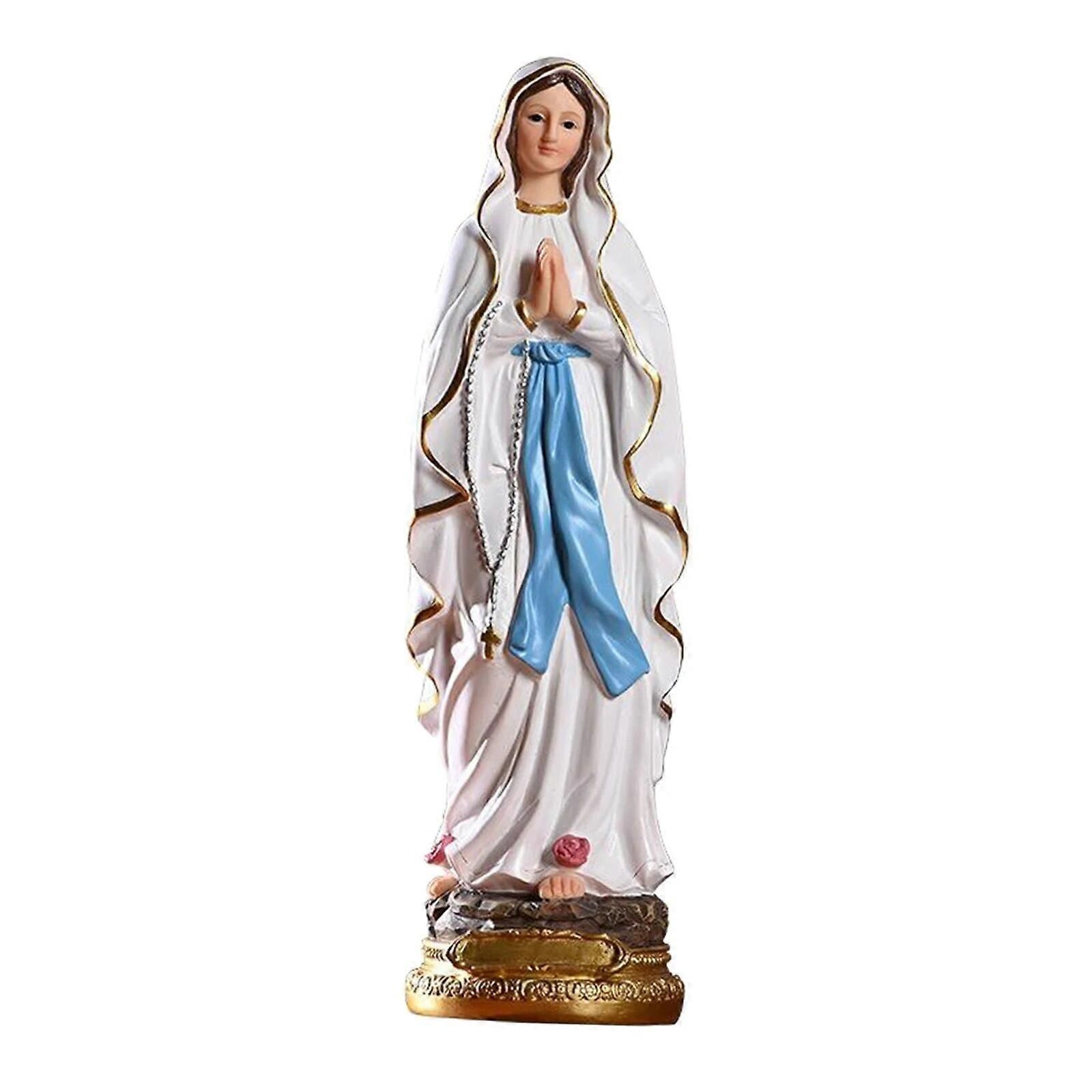 ローマカトリック彫刻樹脂卓上像装飾置物図ルルドの聖母聖母像高さ30cm