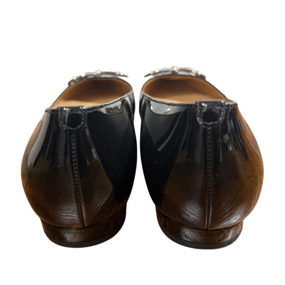 美品 BALLY バリー パテントレザー リボンモチーフ ポインテッドトゥ  