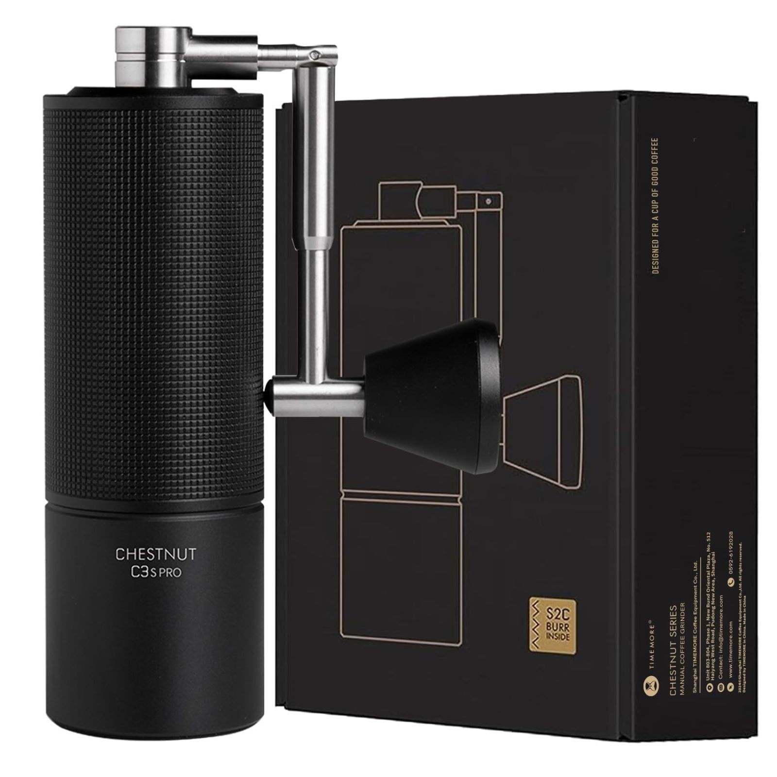在庫処分 位置決め旅行 キャンプ ギフトチェスナットはくしくCoffee Grinder CNCステンレス鋼円錐形バリ容量25グラム 内部調整 な設定 ダブルベアリングの Proコーヒーミル手動タイムモア C3S TIMEMORE