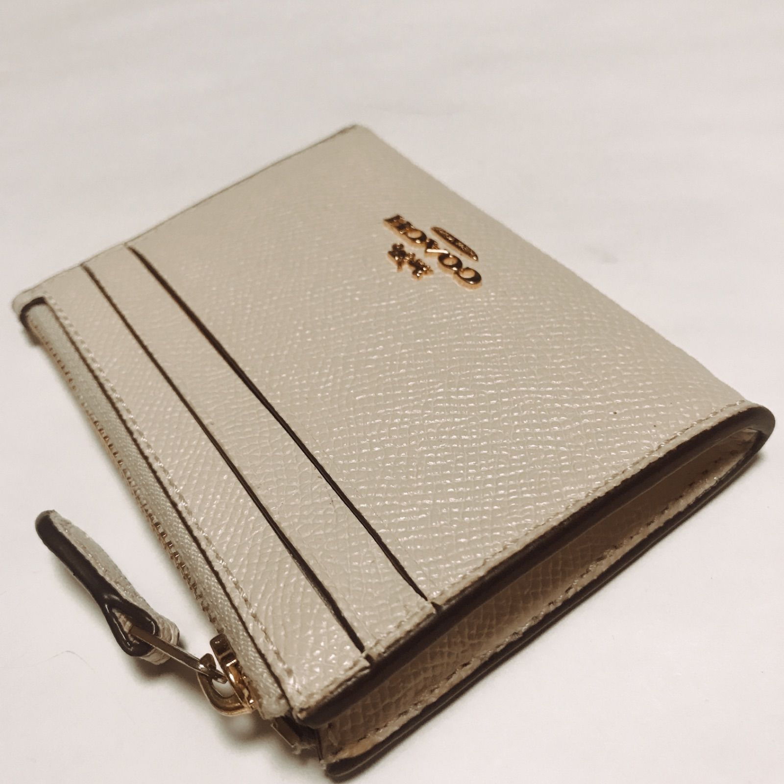 COACH コインケース ベージュ 合成皮革 COACH コインケース ベージュ 