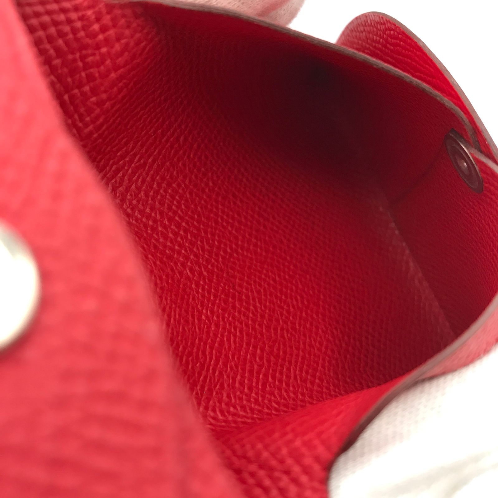 HERMES エルメス バスティア エブリン レッド シカク R 刻印 コイン