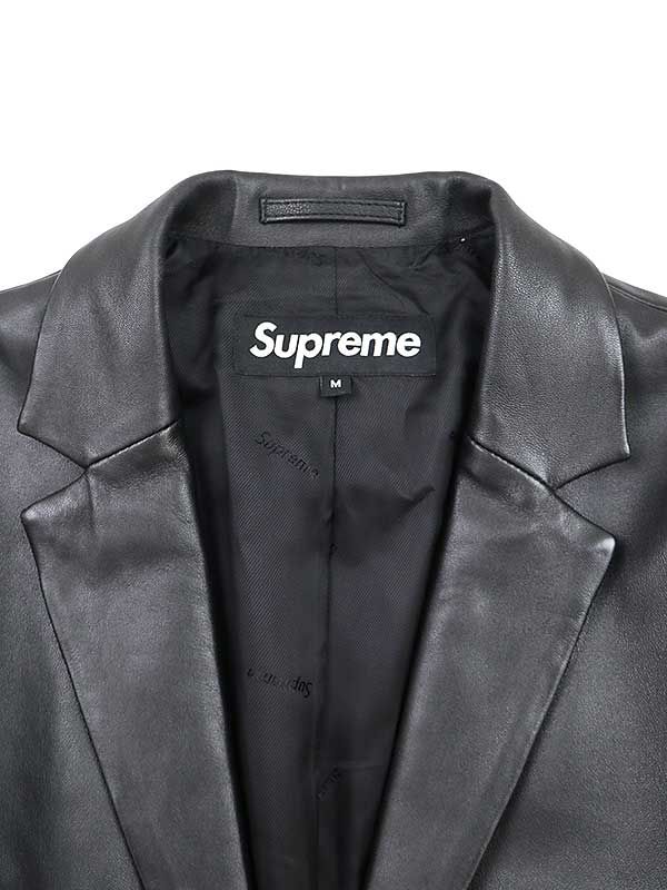Supreme シュプリーム 19SS Leather Blazer レザーブレザーテーラードジャケット ブラック サイズ：M
