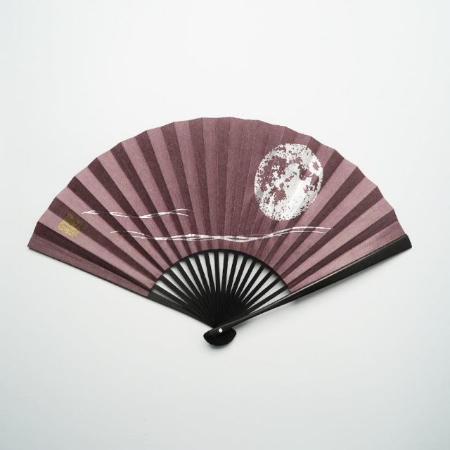 扇子 満月 紫 銀箔 | 唐紙 | 景美風月