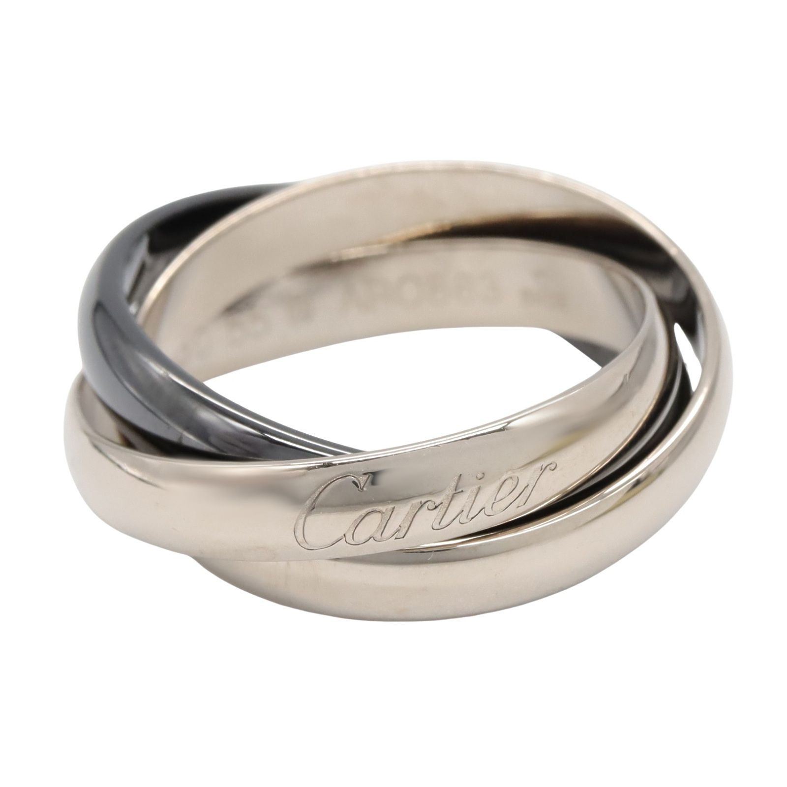 カルティエ CARTIER リング 指輪 トリニティリング セラミック K18WG ホワイトゴールド セラミック トリニティリング セラミック ユニセックス Used A
