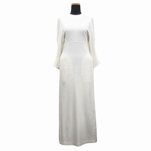 美品 23SS マメクロゴウチ Mame Kurogouchi Cotton Jersey Dress コットン ジャージー ドレス ワンピース  カットソー 長袖 MM23PS-JS732 サイズ1 エクリュ レディース - メルカリ