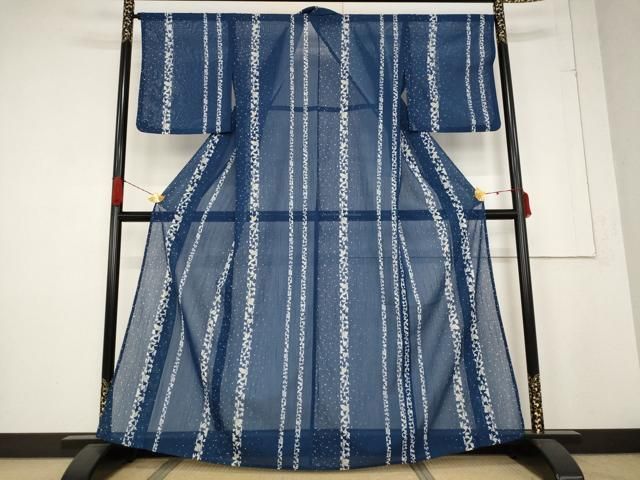 平和屋着物 夏物 小紋 絽 草花間道 洗える着物 AABB5849st