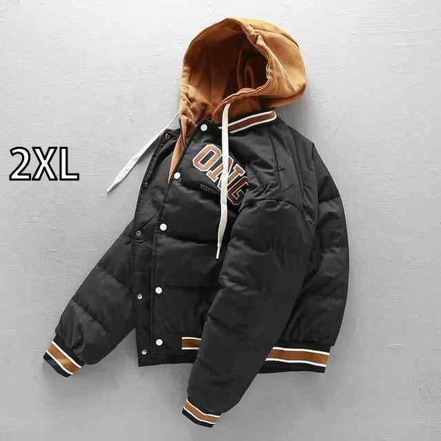 激安大特価，高品質 [2XL]春 コーデ メンズ 用 服 シンプル ファッション オシャレ 大人 かっこいい 大きいサイズ ストリート 紳士服 アメリカン フェイク ツーピース コットン ジャケット フード付き コットン コ その他