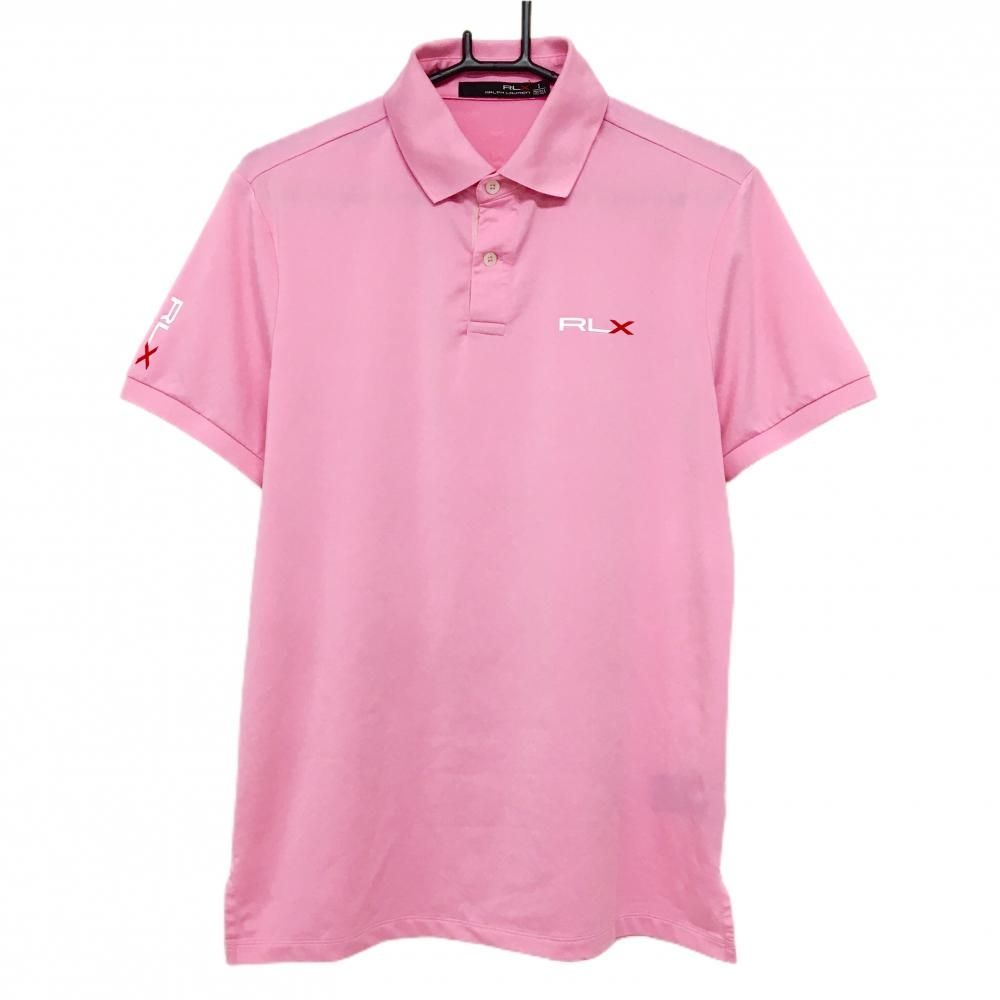 【新品】RLX GOLF ラルフローレン 半袖 ポロシャツ M L 赤 ピンク RLXラルフローレン 半袖ポロシャツ ピンク 胸元ロゴ メンズ S