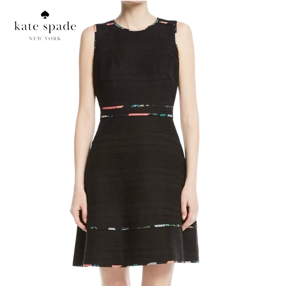 kate spade ケイトスペード パイピングニットツイード ノースリーブ ...