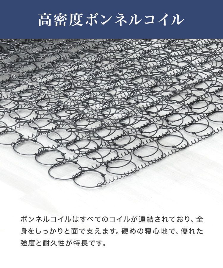 送料無料】【ダブル】高密度ボンネルコイル マットレス 三つ折り 硬め ...