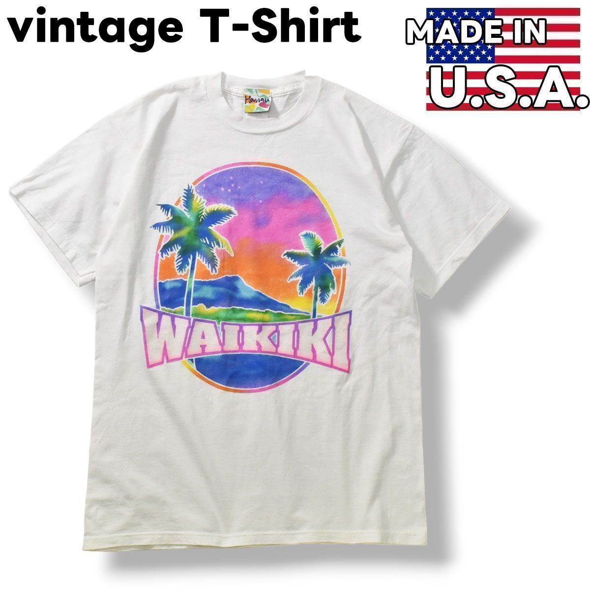 古着 ビンテージ USA製 ハワイ ワイキキ Hawaii WAIKIKI 半袖