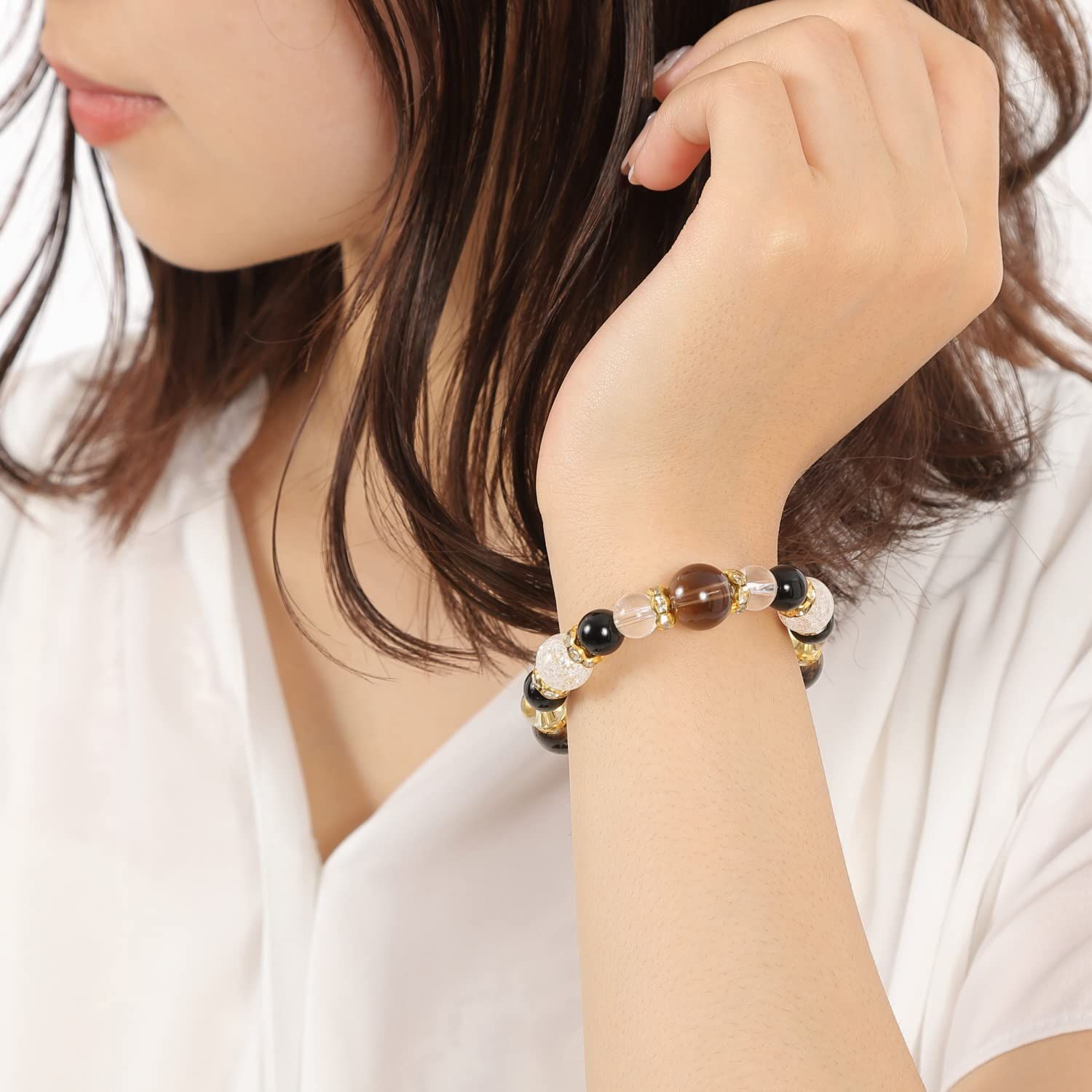 □クリアランス純正品□ 天然スモーキークォーツ K14 ブレスレット