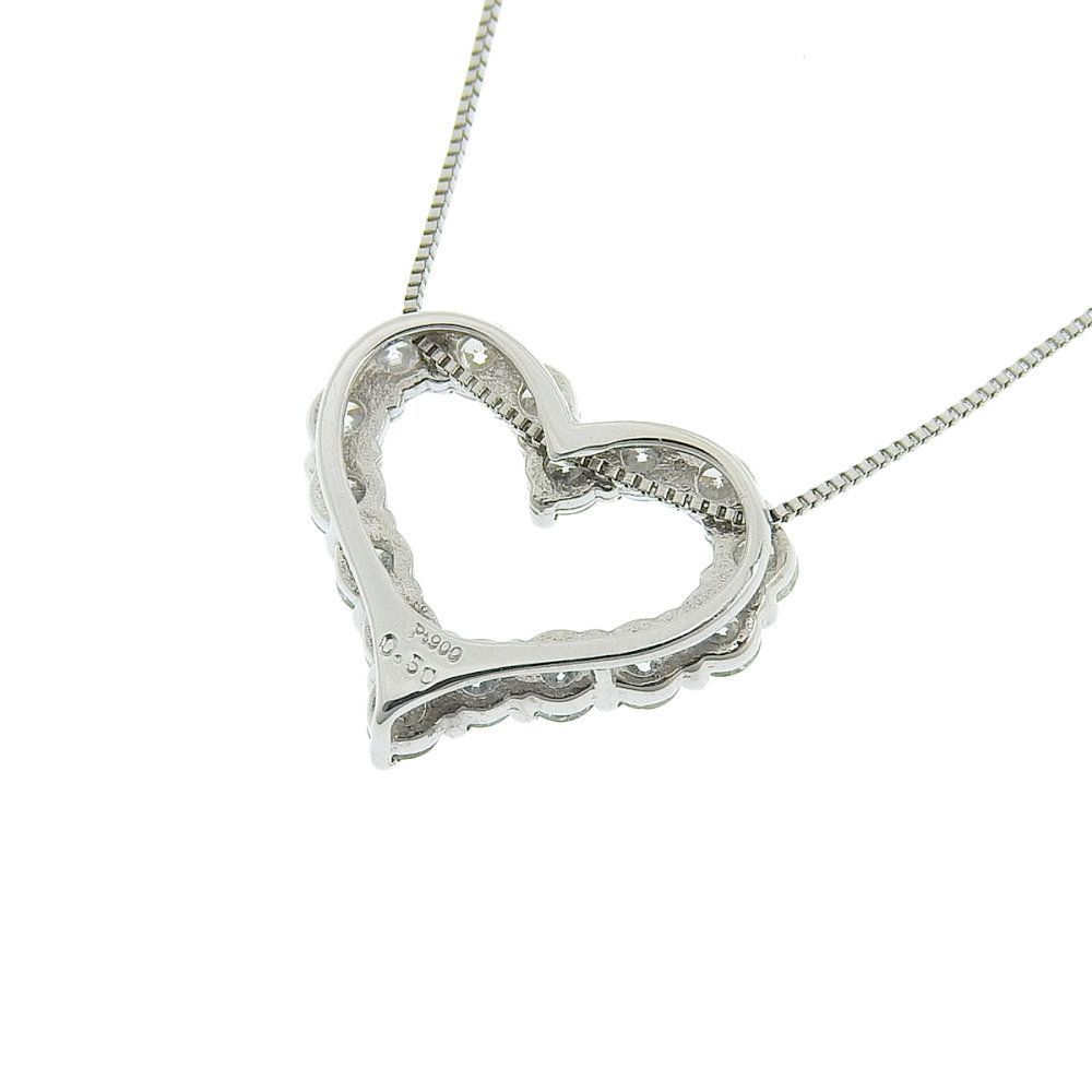 PT850 ハート型ペンダント ネックレス PT850 ハート型ペンダント