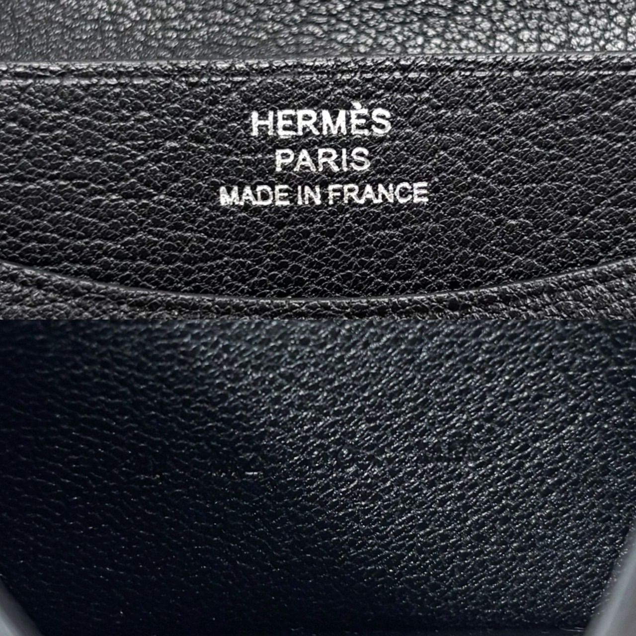 HERMES 美品 ベアン コンパクト シェーブル □I刻印 ブラック 財布