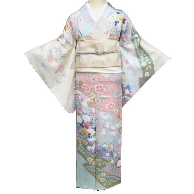新品 絞り 銀通し 小夜香 落款 着物 正絹 作家物 仕付糸付 訪問着 4416 新品 絞り 銀通し 小夜香 落款 着物 正絹 作家物 仕付け糸付