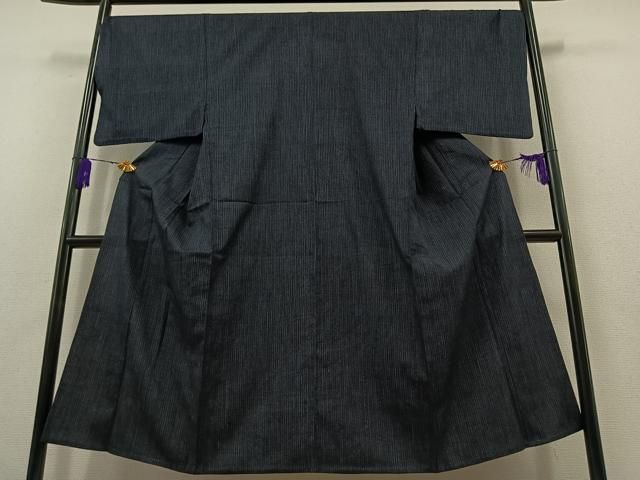 平和屋着物▽男性 紬 単衣 縞 正絹 AABB5234jh