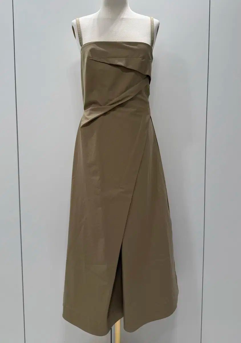 DIOR Dior ディオール ベージュ コットン フ ノースリーブ ロング丈ワンピース 36