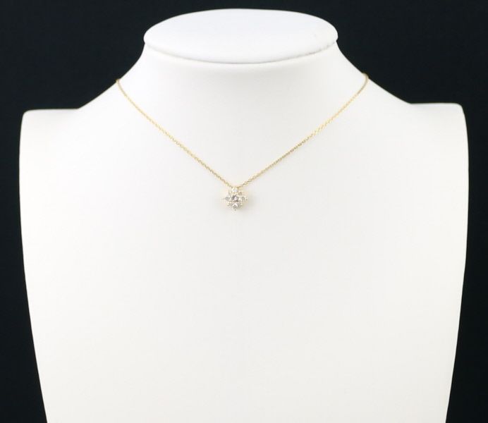 オデュース4℃ ネックレス ダイヤ ダイヤモンド フラワー K18YG #164746  