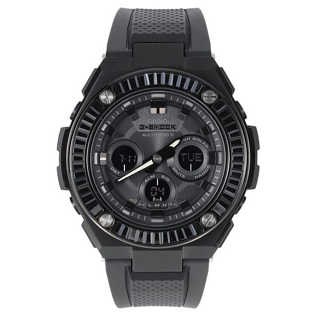 G-SHOCK GST w300 Gスチール G-Steel オールブラック バケットCZダイヤ ...