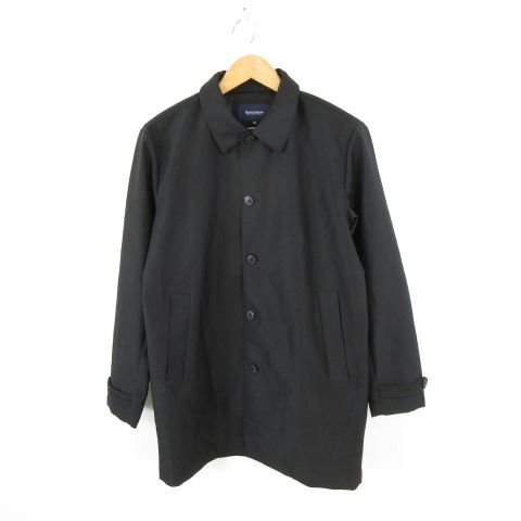 ブルースタンダード BLUE STANDARD ステンカラーコート ハーフ丈 長袖 黒 M *A753