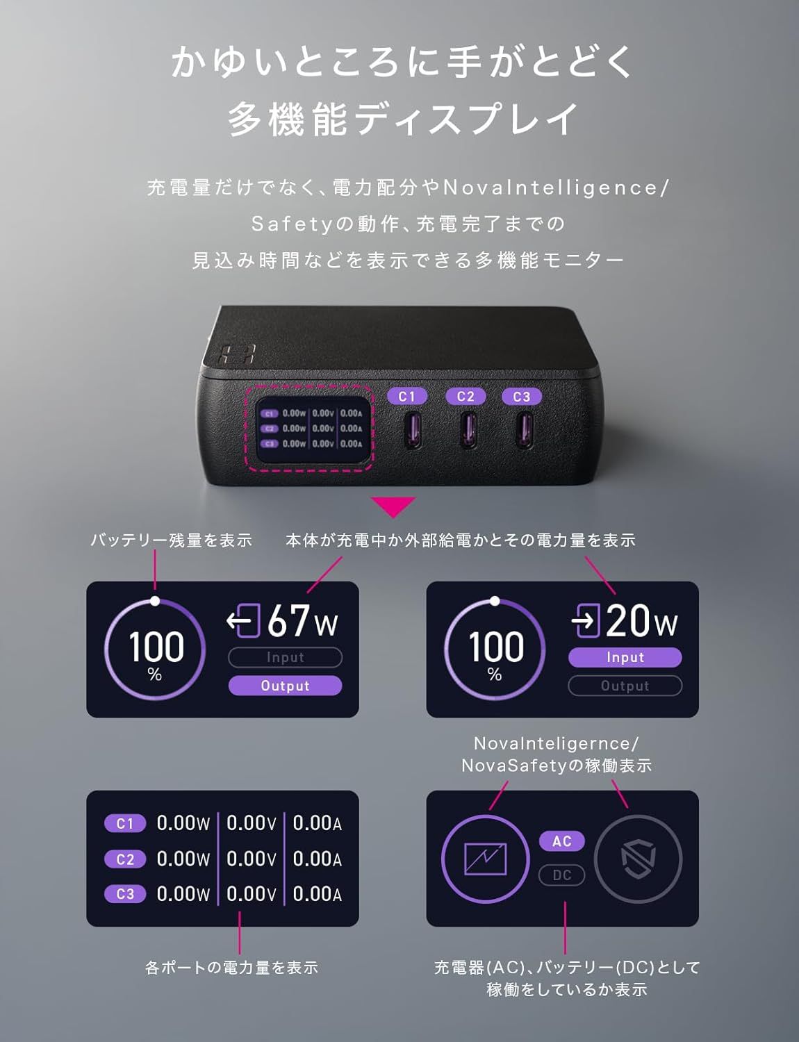 CIO モバイルバッテリー コンセント 一体型 65W 急速充電器 10000mAh