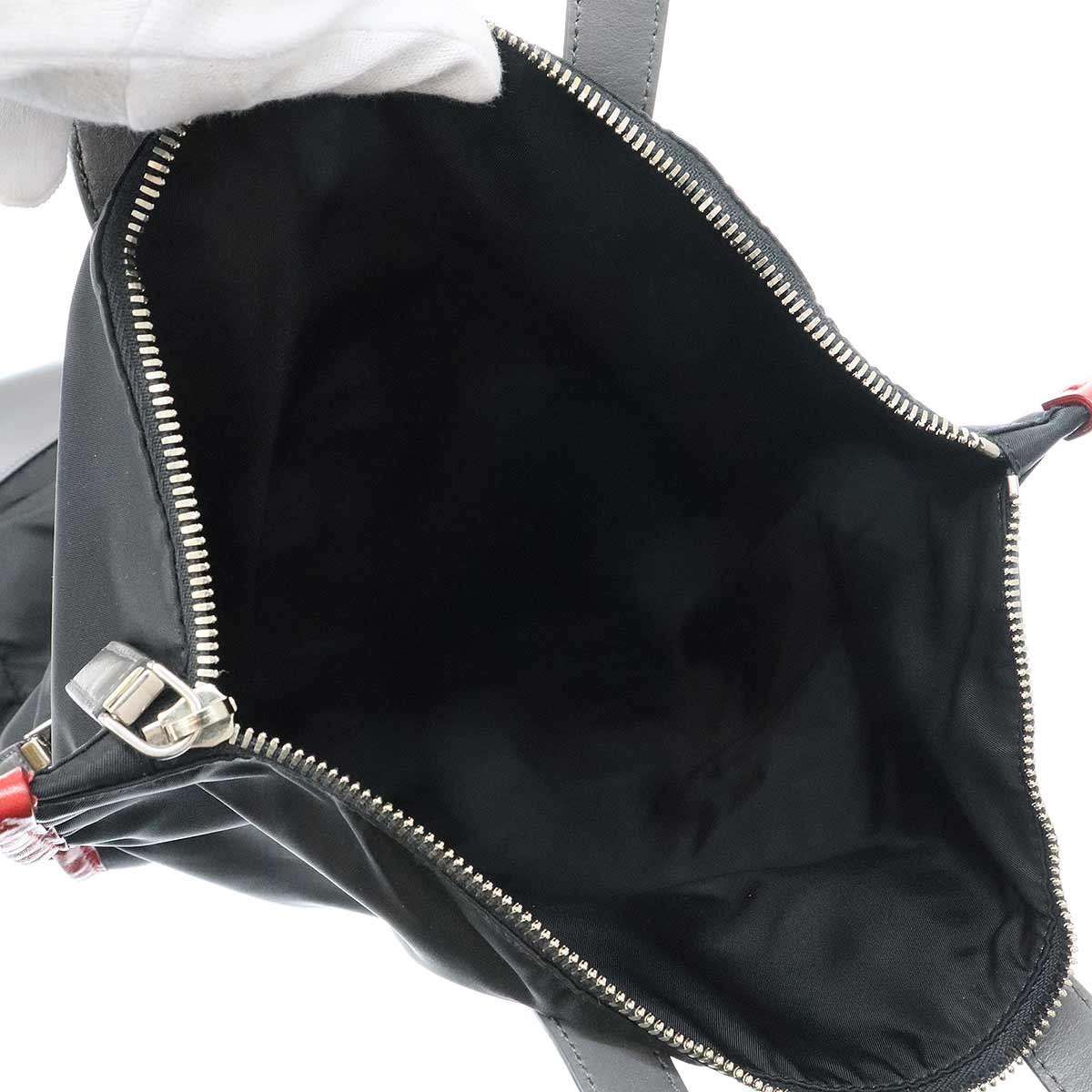 PRADA プラダ レザーコンビ2WAYナイロンバッグパック ブラック グレー