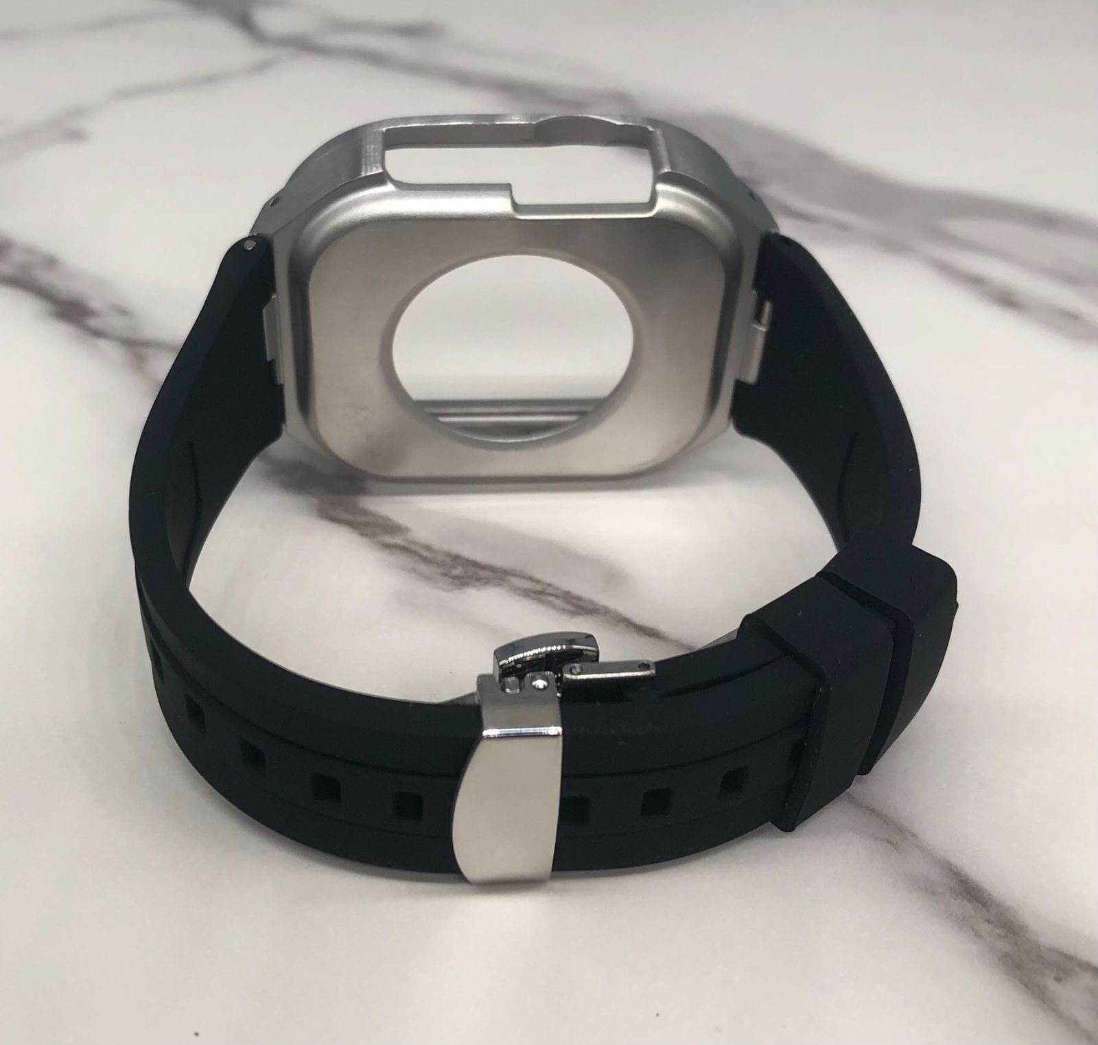 49mm★Apple Watchバンド ラバーベルト カバー ステンレス SY