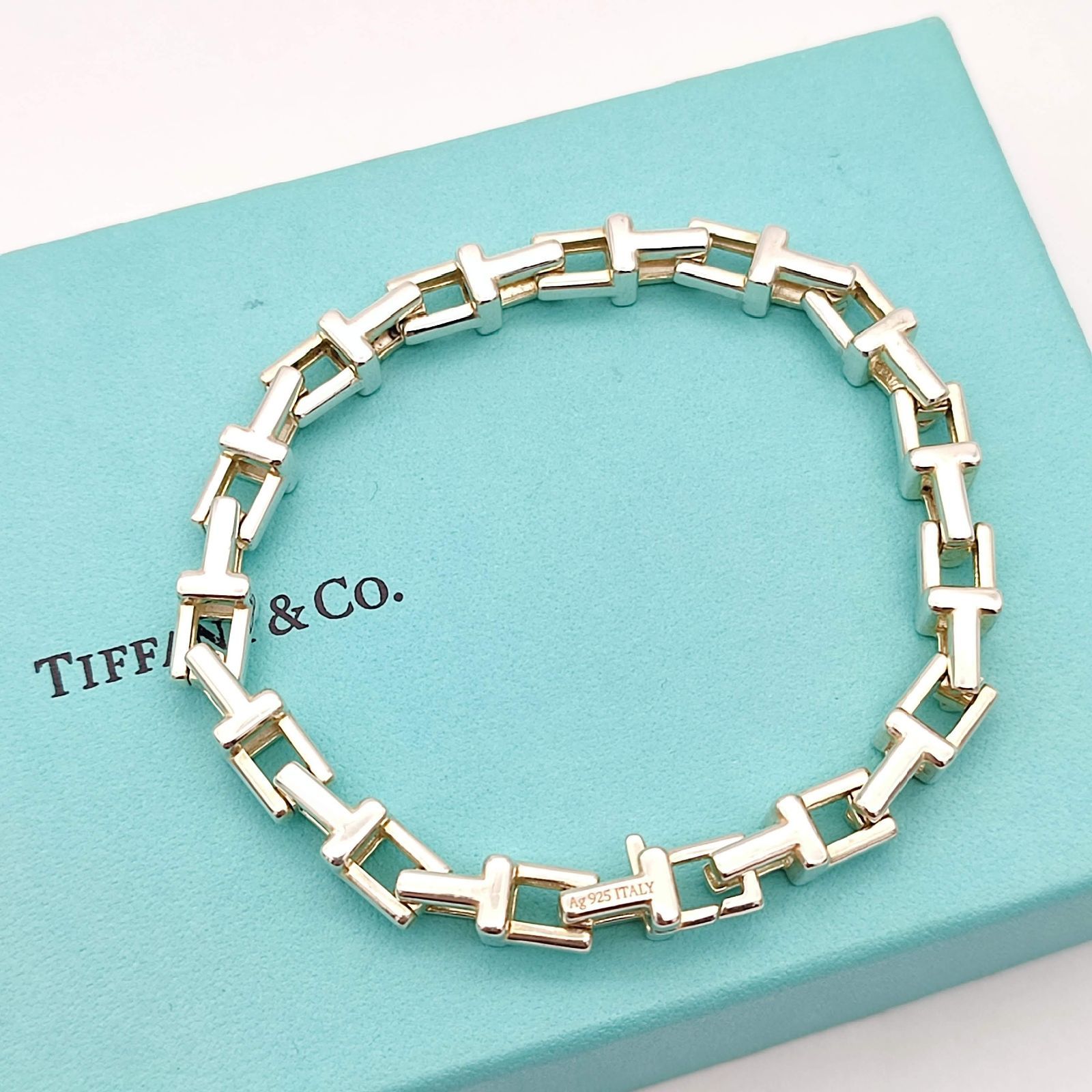 美品】Tiffany ティファニー Tチェーンブレスレット シルバー925 