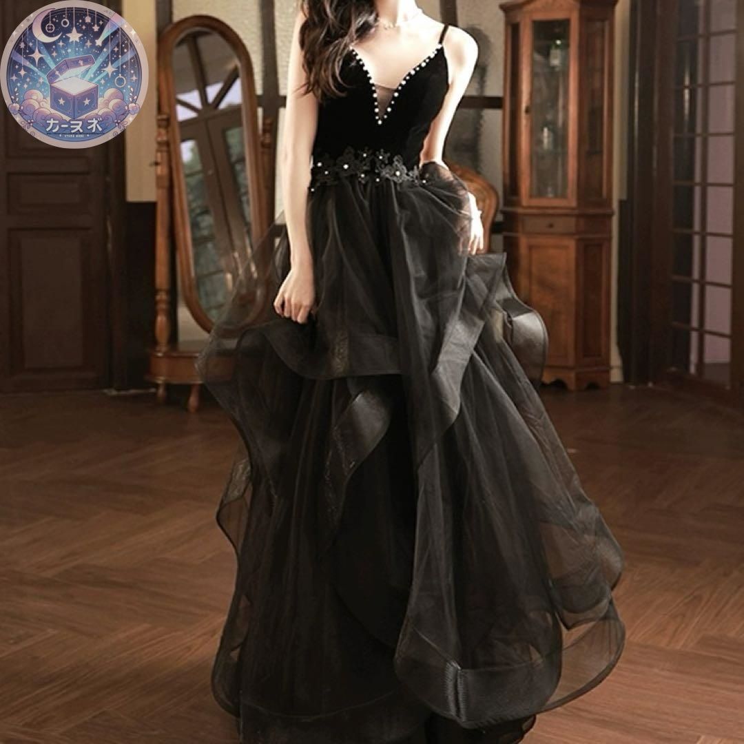 新品未使用 パールに花柄が可愛い フリルがゴージャスな